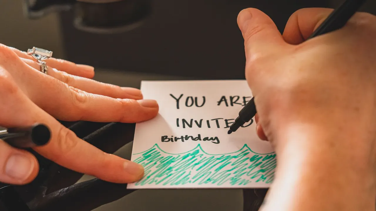 hand writing inside a birthday card for dad, image for dad joke for birthday card