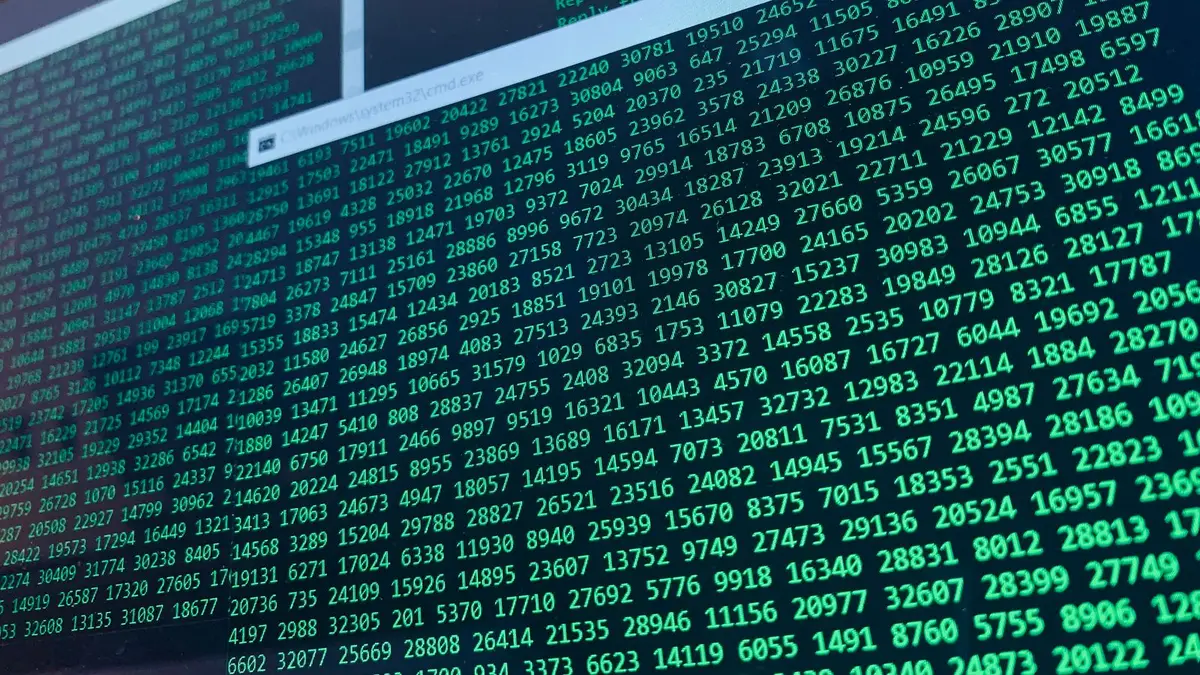 green binary code streaming on a computer screen, binary jokes for programmers