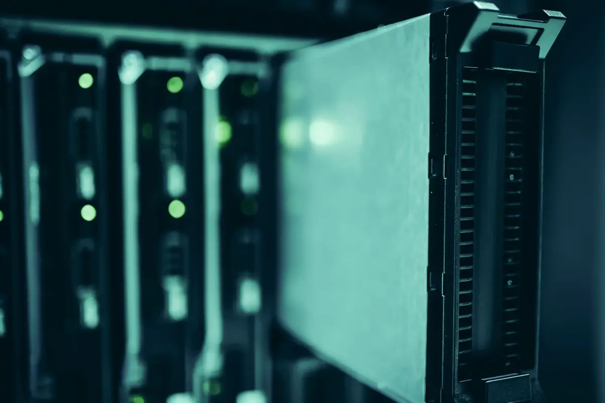 rows of blue-lit server racks in a data center, big data jokes