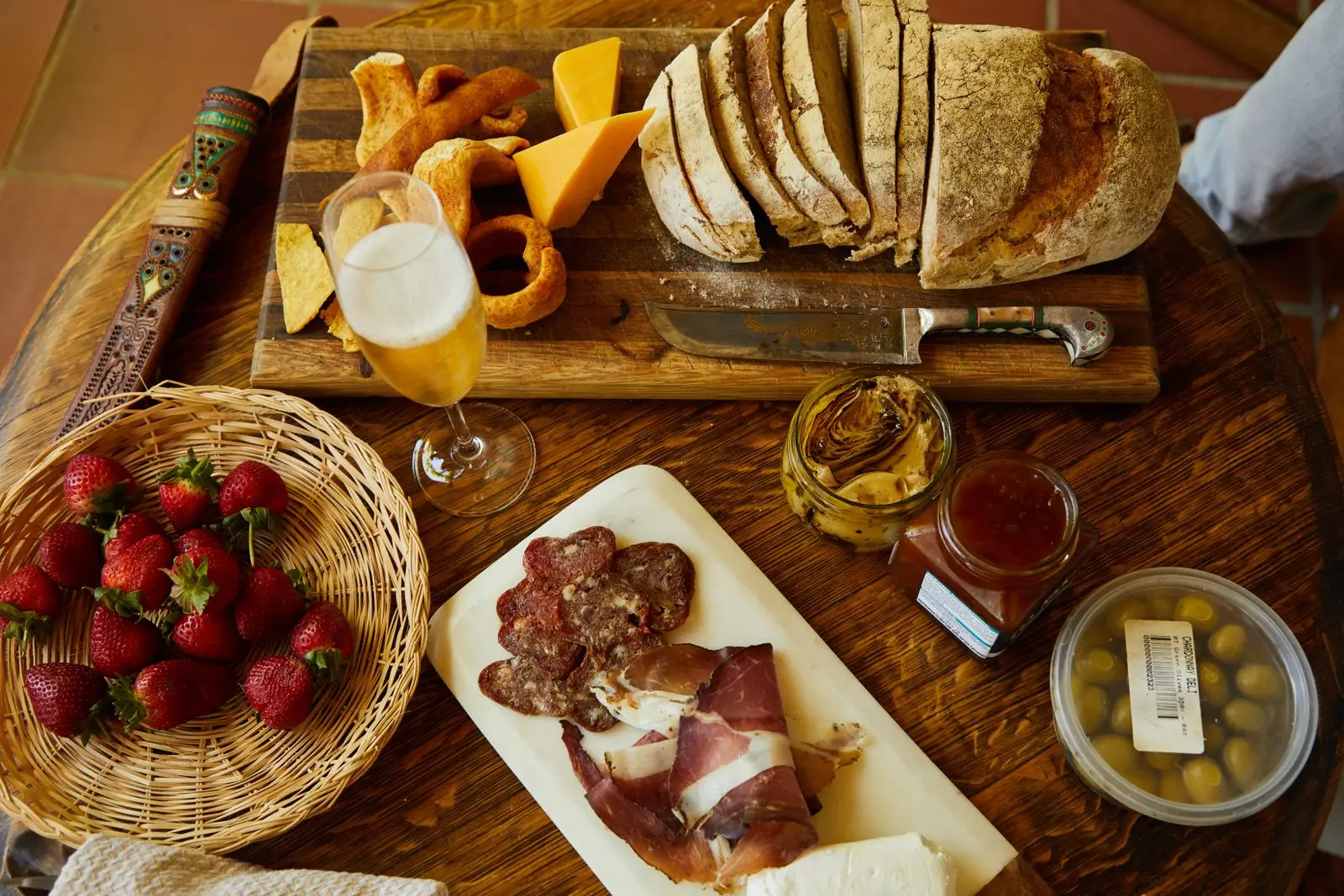 sliced bread and cheese on a wooden board, image for funny cheese pun prints