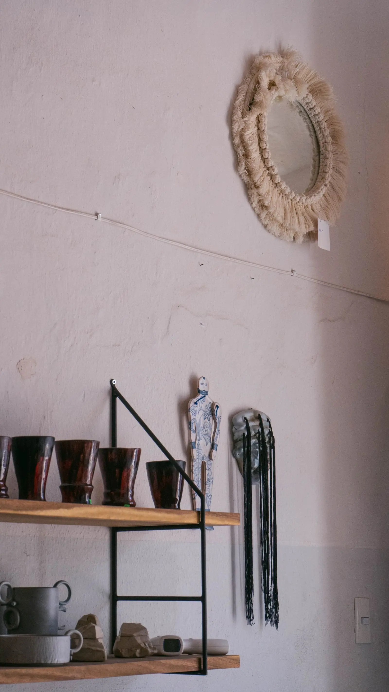 rustic kitchen shelves with cups and decor, image for food pun art kitchen decor