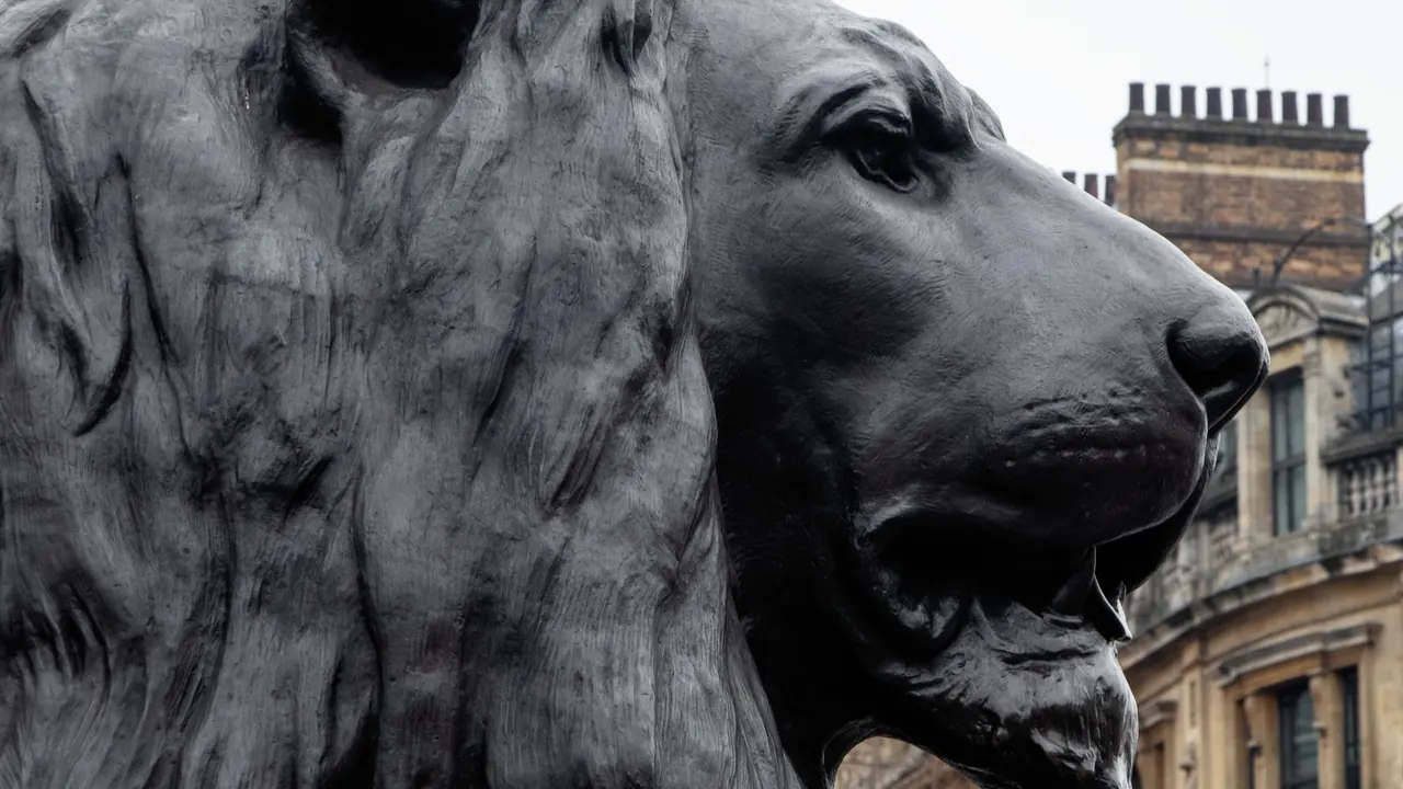a stone lion statue in central london, image for millwall lions jokes