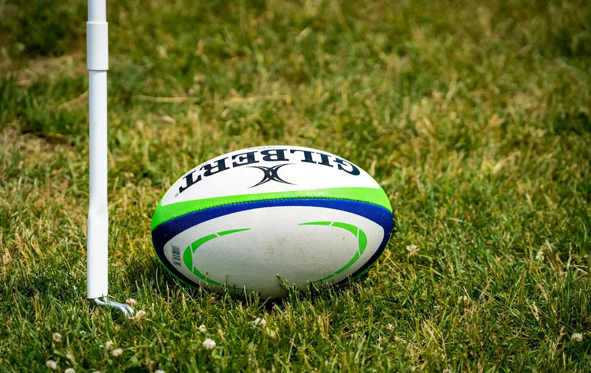 rugby ball on lush green grass under daylight, setting for funny rugby puns